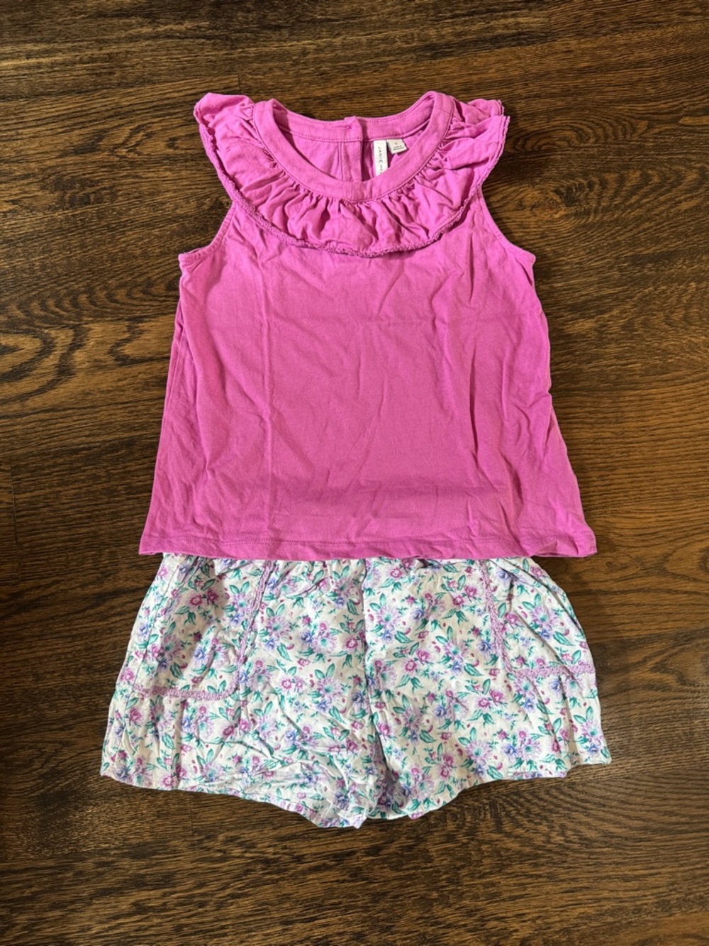 Janie and Jack Purple shirt and shorts